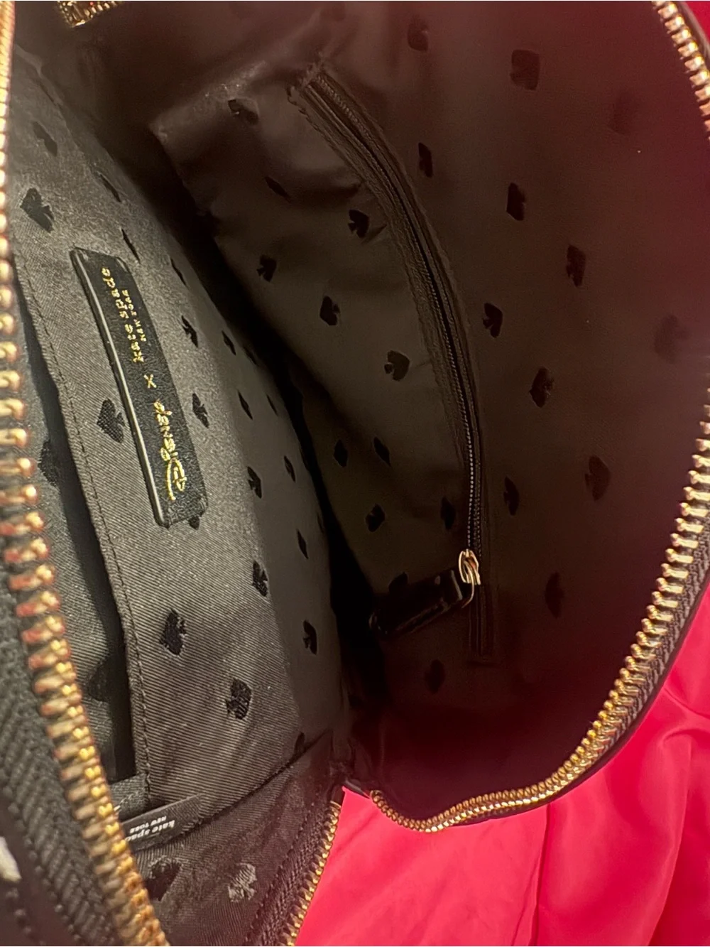 kate spade Black White Polka Dot Kids Backpack with Red Bow